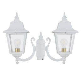 Cabezal Farolas ROB IP43 2x70W E27 Blanco Cristal Transparente.