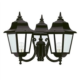 Cabezal Farolas ROB IP43 3x70W E27 Negro Cristal Transparente.