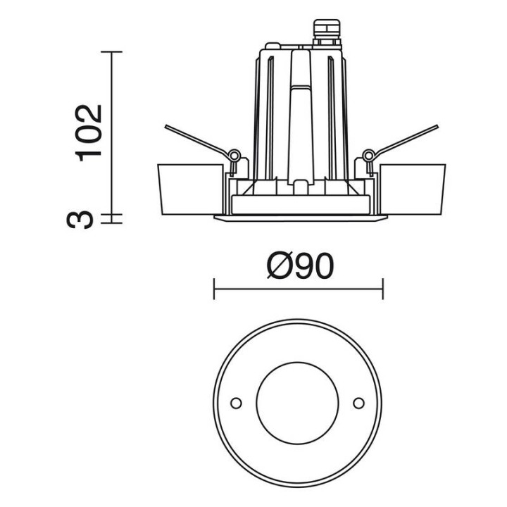 Lámpara empotrable para exterior SOFITO IP67 LED 9W 1170lm 3000K Inox. CRISTHER 290A-L0110H-30