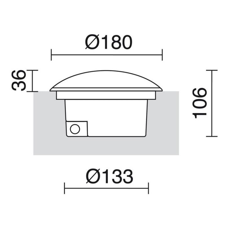Lámpara empotrable para exterior SURI BIG IP67 LED 6W 750lm 3000K 1L Antracita CRISTHER 303A-L0106A-04
