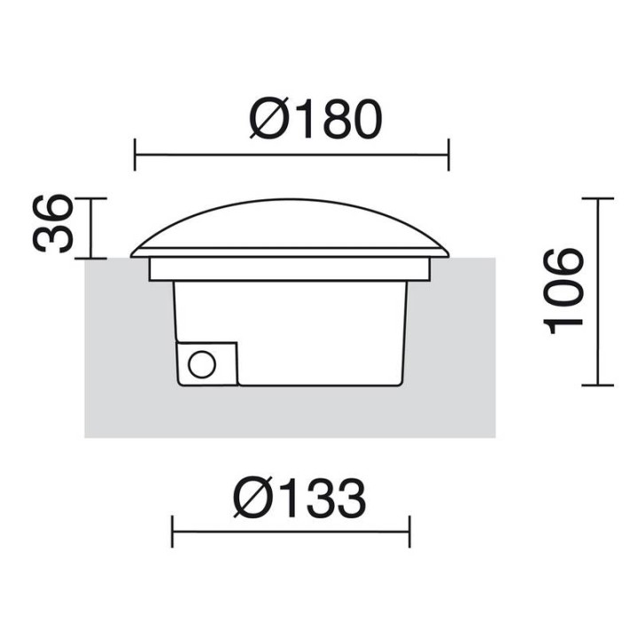 Lámpara empotrable para exterior SURI BIG IP67 LED 6W 750Lm 3000K 2L Antracita CRISTHER 303B-L0106A-04