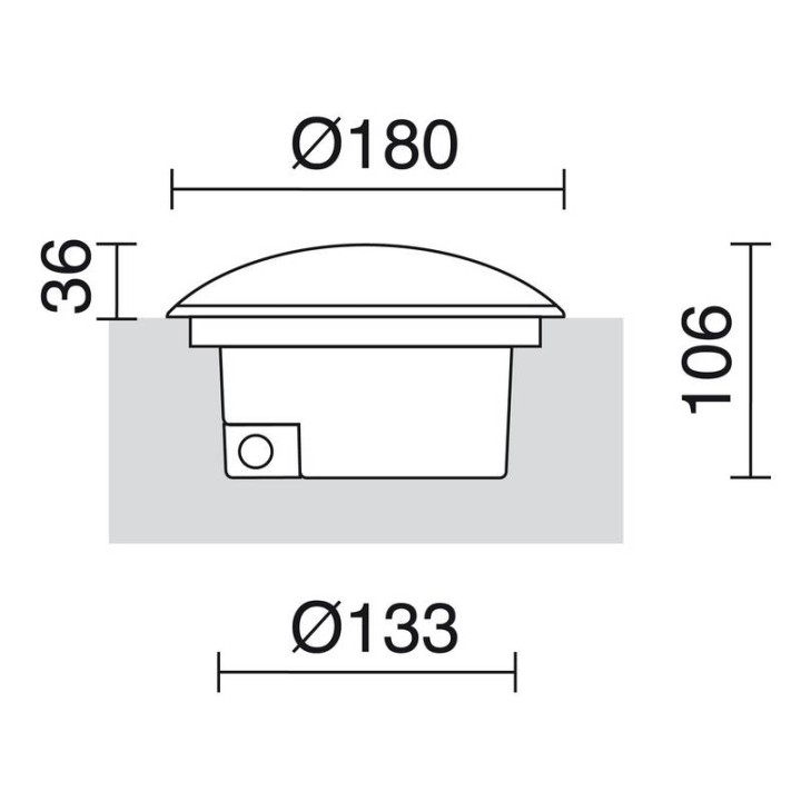 Lámpara empotrable para exterior SURI BIG IP67 LED 6W 750lm 3000K 3L Antracita CRISTHER 303C-L0106A-04