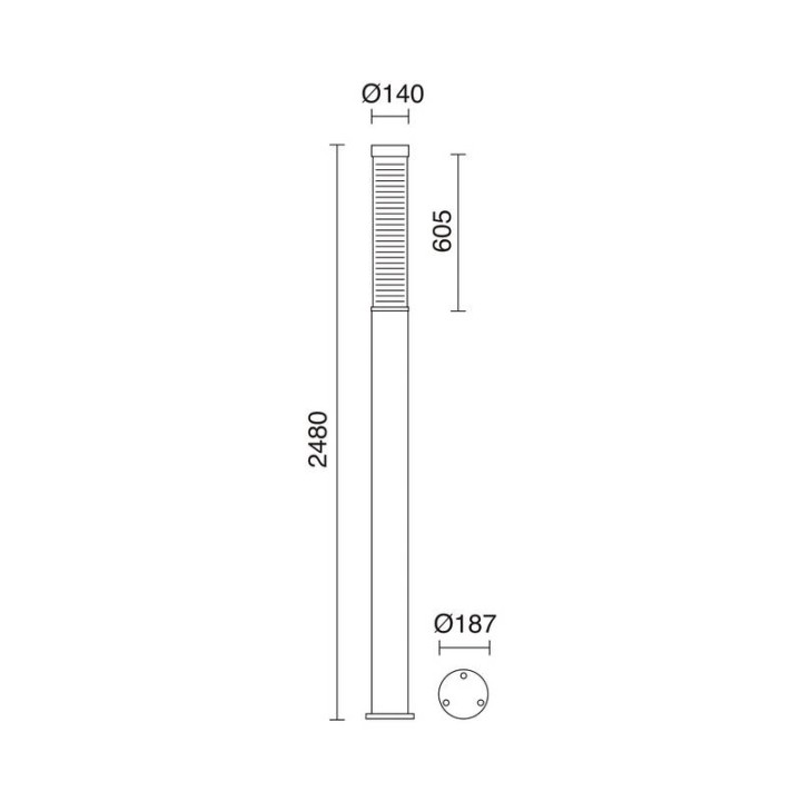 Baliza MAXIMA PLUS LED 36W 3000K 5720LM Antracita CRISTHER 388D-L3136B-04