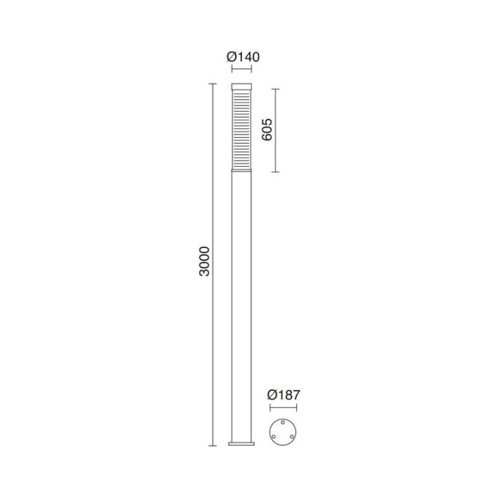 Baliza MAXIMA PLUS LED 36W 3000K 5720LM Antracita CRISTHER 388E-L3136B-04