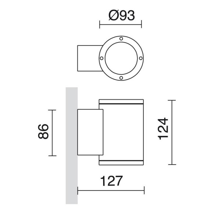 Aplique de Exterior SETH LED SMD AC 4W 505lm 4000K Marrón Oxido CRISTHER 399E-L0205B-90