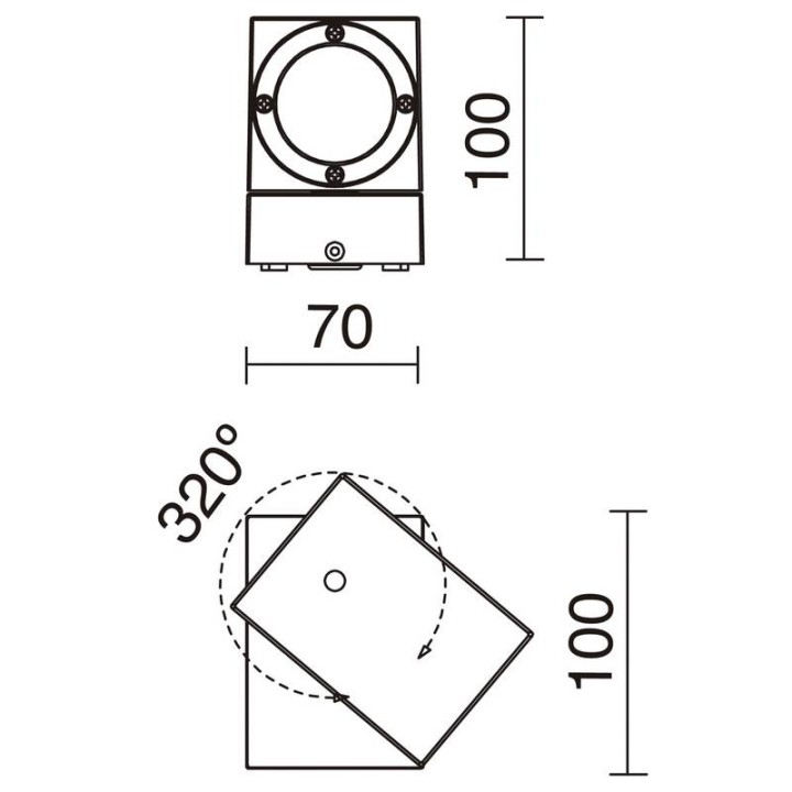 Apliques de Exterior SUEVIS IP54 LED 1x7W 540lm 3K Antracita