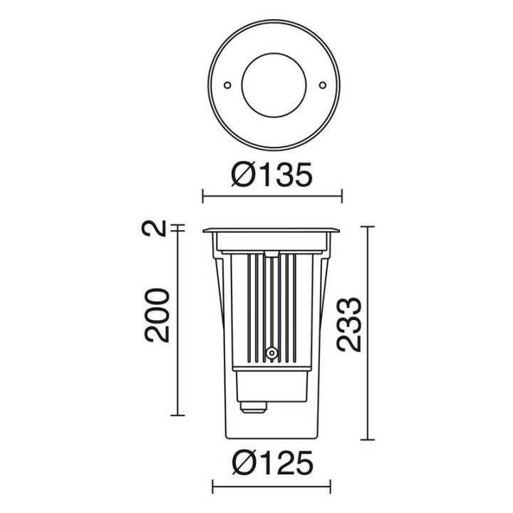 Lámpara empotrable para exterior SPIONA IP68 LED COB 12W 1573lm 4000K Inox CRISTHER 481B-L0212B-30