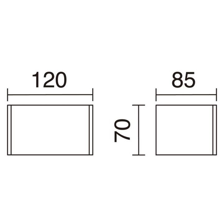 Aplique LED RETT 5W negro 12 cm EXO 504C-L0105A-02