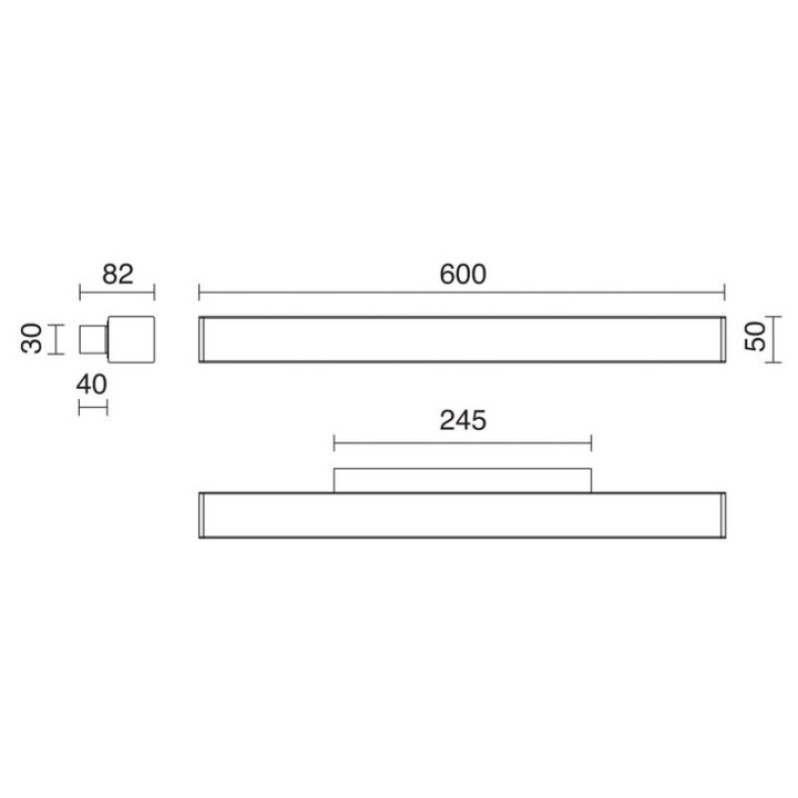 Aplique LITS IP44 LED 1x9W 720lm 3000K cr EXO 514A-L0109B-32