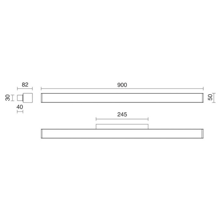 Aplique LITS IP44 LED 1x12W 960lm 3000K cr EXO 514B-L0112B-32