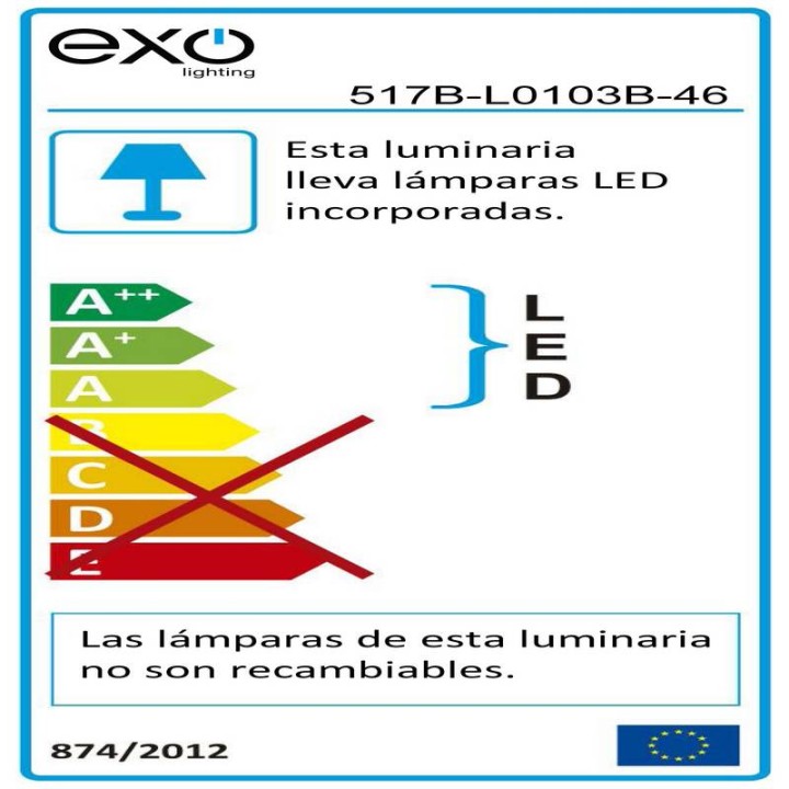 Aplique LEIDEN IP20LED3W240lm3000K OrMat EXO 517B-L0103B-46