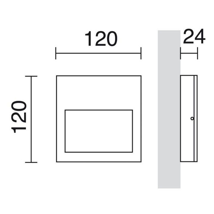 Aplique de Exterior asimétrico SLIM IP65 LED 3W 389lm 4000K Gris CRISTHER 580A-L0204B-03