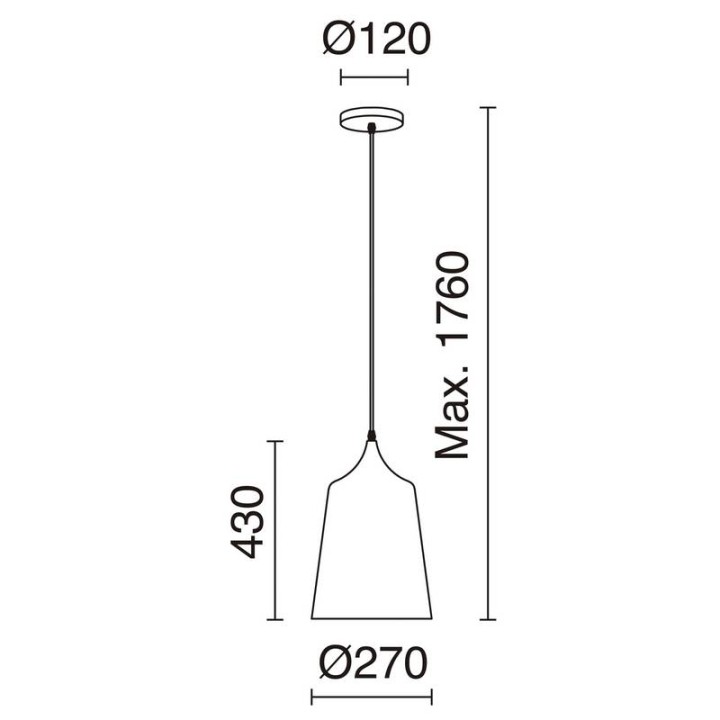 Lámpara Colgante BELL E27 ø27cm Blanco
