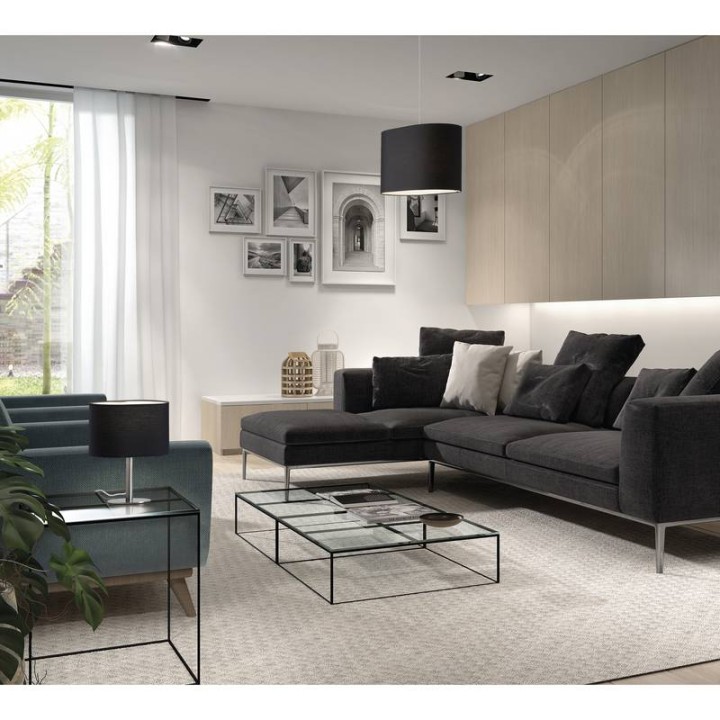 Lámpara colgante OVAL IP20 E27 crom+beige EXO 611G-G05X1A-09