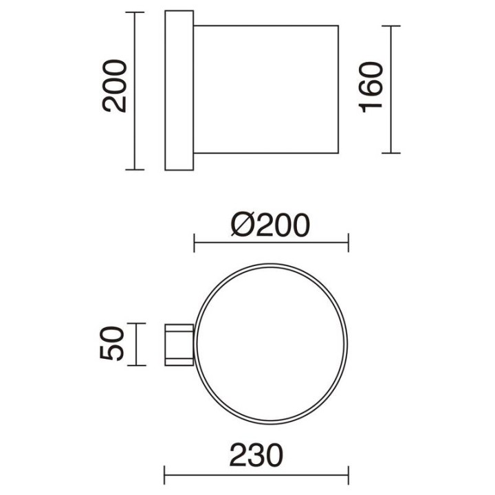 Aplique de pared COMPACT IP20 E27 (Ø45) máx. 40W Cotton Beige EXO 621C-G05X1A-50-DC