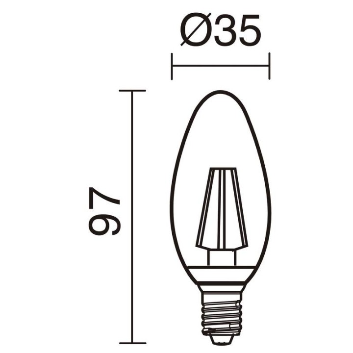 Lámpara FILAMENTO LED E14 4W 470lm 2700K  - 632D-L0404B-01