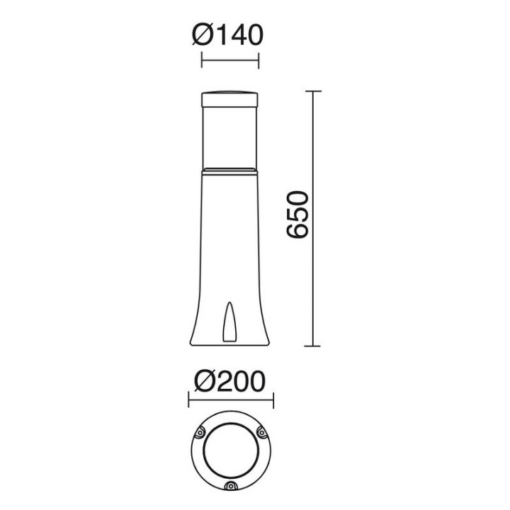 Baliza MIRCO IP65 LED 13W 1190lm 4000K Negro CRISTHER 669B-L0213B-02