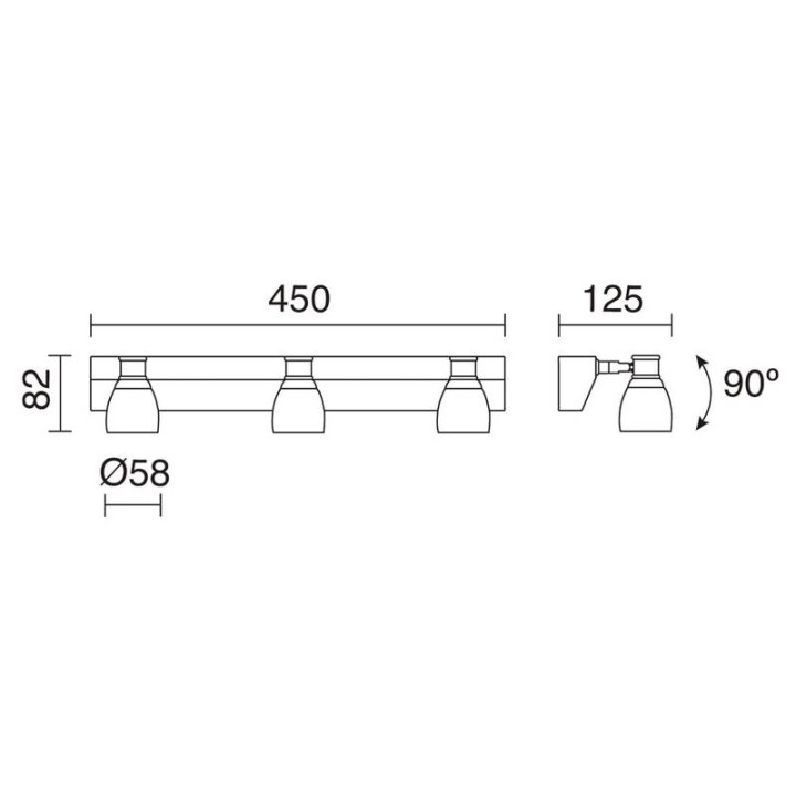 Aplique ALF IP44 LED 7W 430lm cromo 3000K