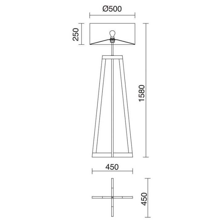 Pié salón KARA IP20 E27 60W madera EXO 703A-G05X1A-51