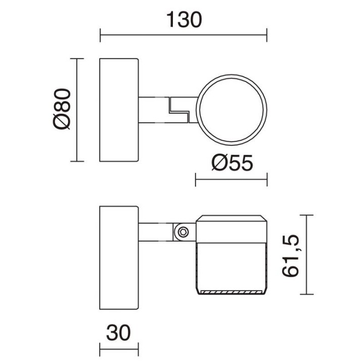 Aplique DOT IP44 LED 3W 240lm cromo 4000K