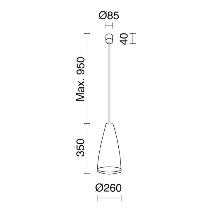 Lámpara colgante CUSKA IP20 E27 60W Haya EXO 720B-G05X1A-50