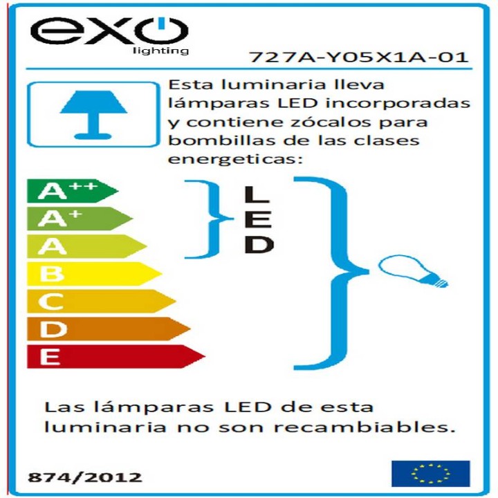 Aplique BALTIC 2USB E2760W+LED3W 3000K 240lm Blanco EXO 727C-Y05X1B-01