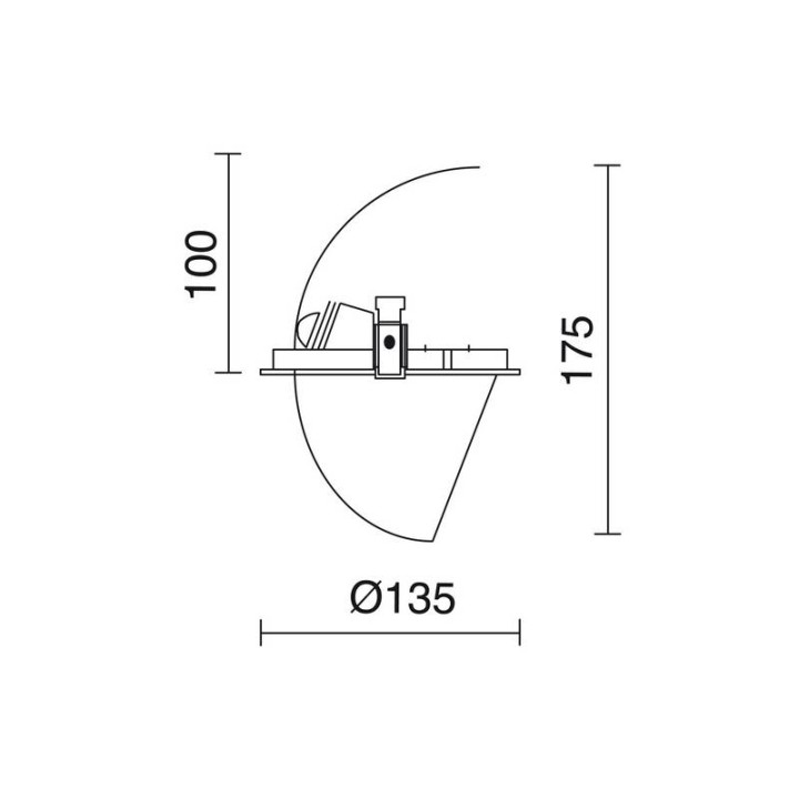 MINI LUNA Lámpara empotrable basculante LED15W800 lm 3000K Bl INDELUZ 741D-L3115B-01