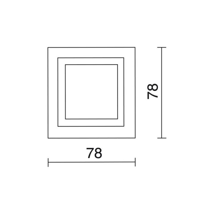 KARI Lámpara empotrable cuad78mm SIM LED 5000K230V Anod INDELUZ 745D-L0303B-39