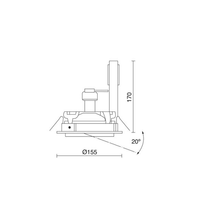 HELENE Lámpara empotrable basculante QR-LP 111 65W G53 Neg INDELUZ 746B-G18X1E-02