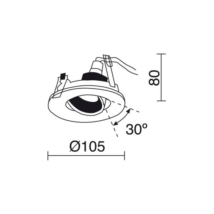 KOS Lámpara empotrable Bl 8W LED 620 lm 40º DALI 3000K INDELUZ 749A-L31RDB-01