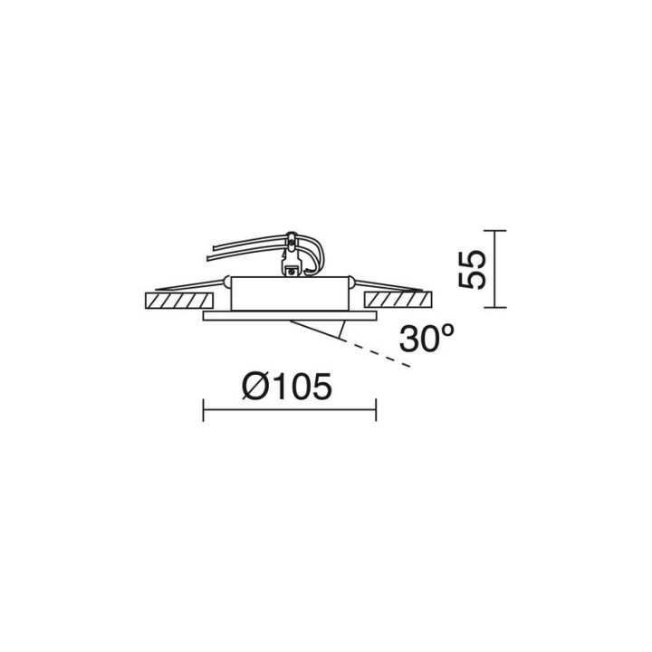 KOS Lámpara empotrable basc hier D.105 mm QR-CB 50W Bl INDELUZ 749B-G23X1D-01