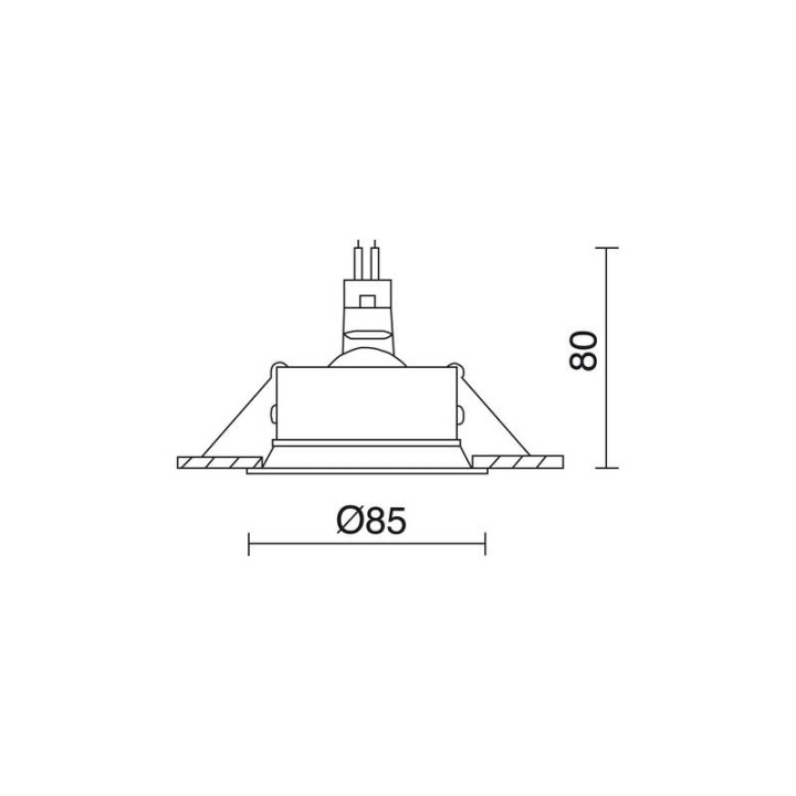 LEDA Lámpara empotrable basculante 10º antidesl.50W GU5,3 Bl INDELUZ 752A-G23X1D-01
