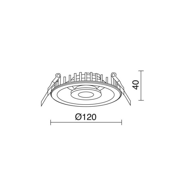 KALE Downlight LED 3 Enc.3000K 14W Ø120mm Bl INDELUZ 757A-L0114B-01