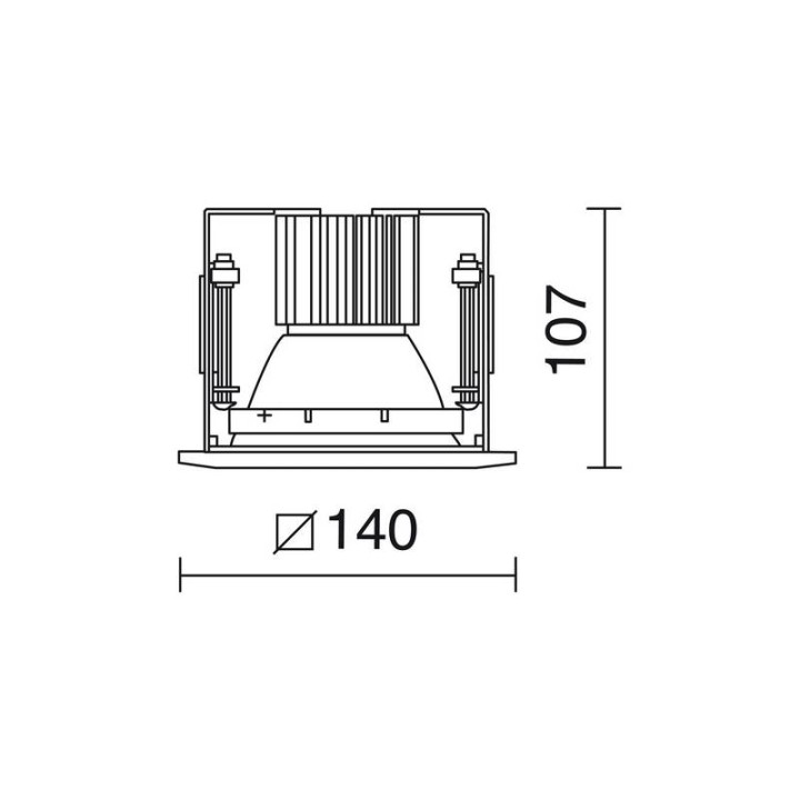 PANDORA Downlight Cuadrado LED3000K 1000Lm IP44 Bl INDELUZ 758D-L3115B-01