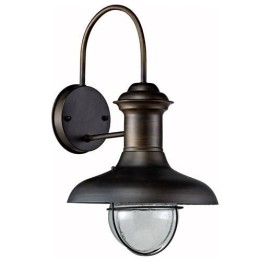 Aplique de Metal ESTORIL-P Pequeño para Exterior Marrón Oxido E27