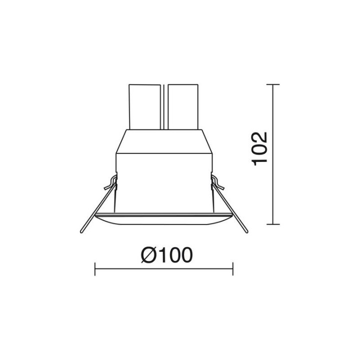 CARPO LC empot.Fijo LED 825Lm 3K IP65 Bl INDELUZ 781A-L0115B-01