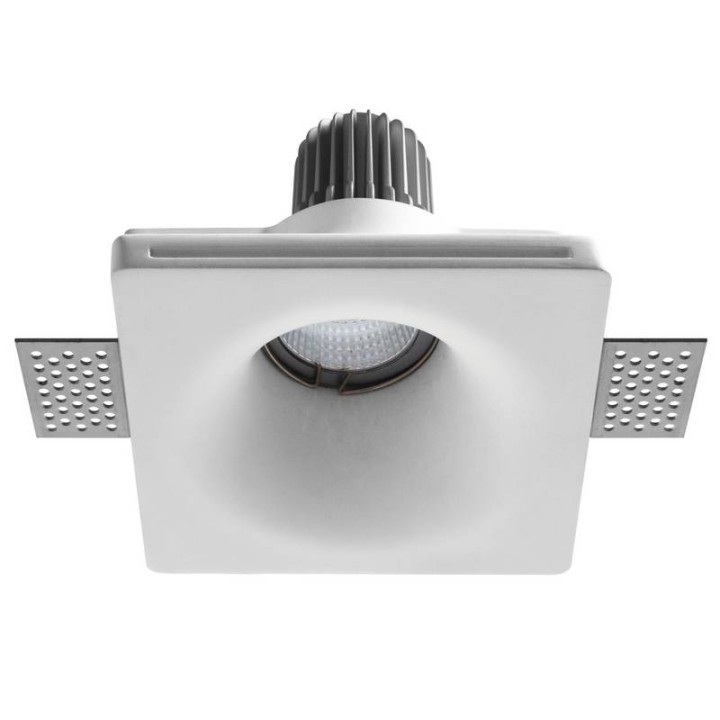 Empot.yeso LEN GU10 MR16 50W Blanco INDELUZ 798B-G21X1B-01