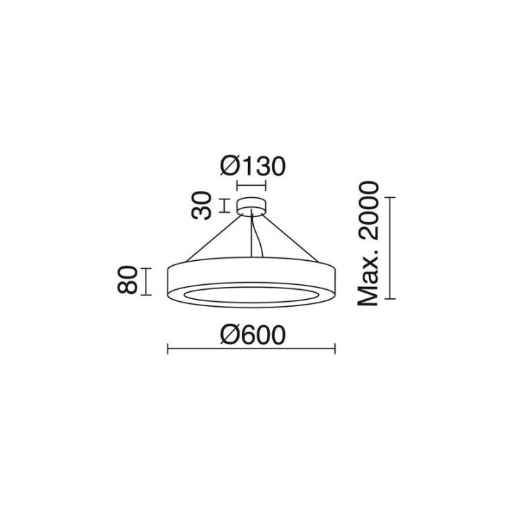 Suspensión GHO LED 36W 1923lm 3000K Bl INDELUZ 802A-L3136B-01