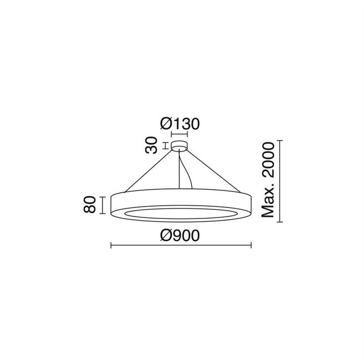 Suspensión GHO LED 60W 3187lm 4000K Bl INDELUZ 802B-L3360B-01