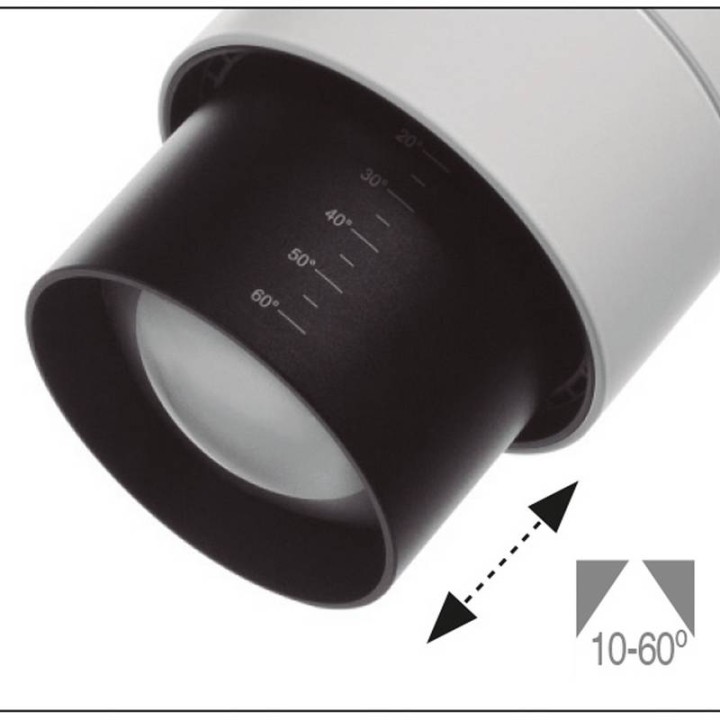 Proyector ENIGMA LED 35W 20-60º 3000K Bl INDELUZ 803A-L3135B-01