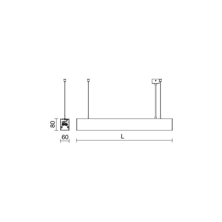 Lámpara Colgante D FENIX LED 39W 4615LmDALI 3000K Bl INDELUZ 808C-L31RDB-01