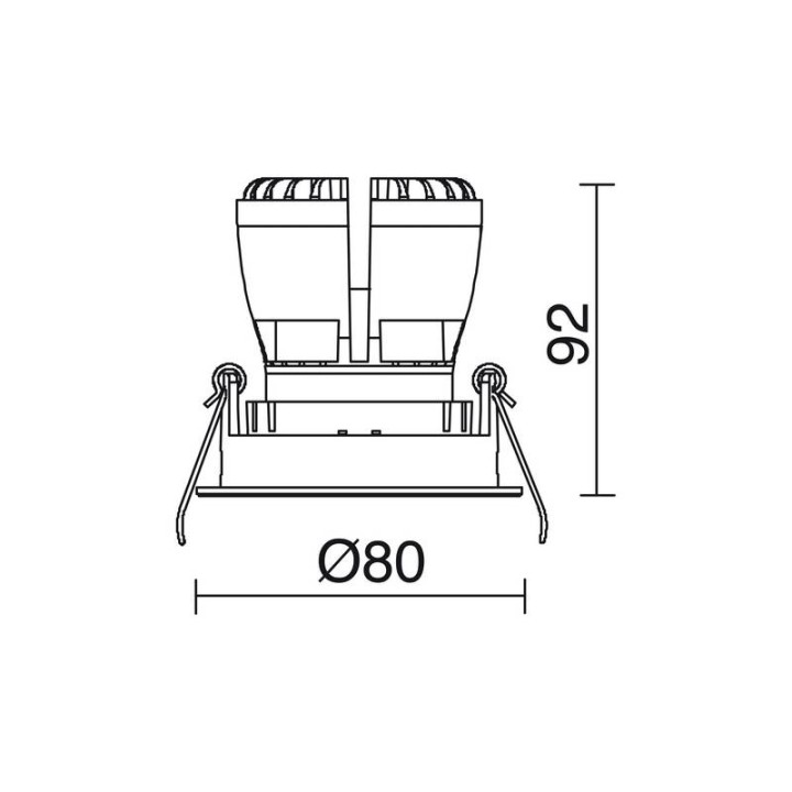 NOK1 Lámpara empotrable DALI LED 12,8W 3000K 1460LM Bl INDELUZ 823D-L33RDB-01