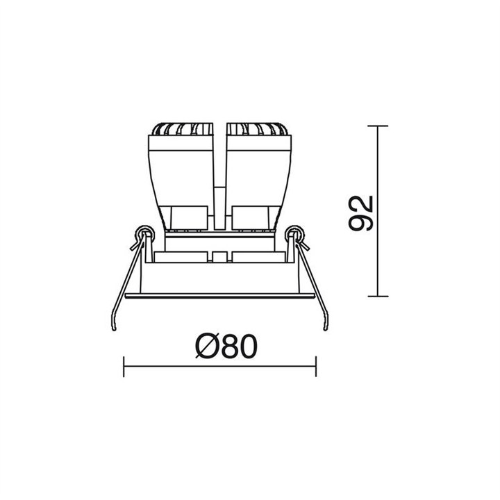 NOK1 Lámpara empotrable DALI LED 12,8W 3000K 1430LM Bl INDELUZ 823F-L31RDB-01