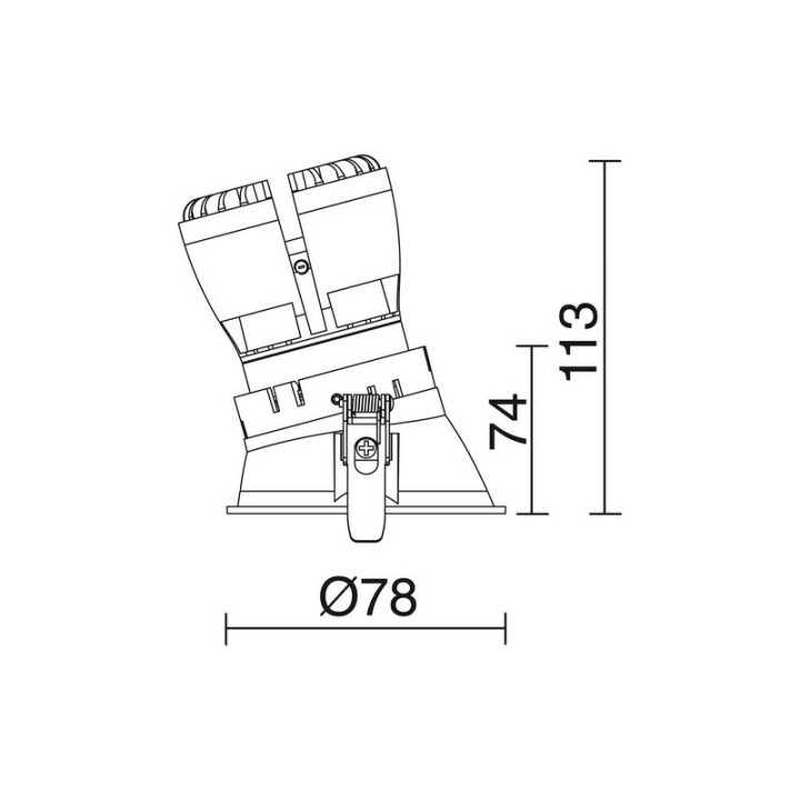 NOK2 Lámpara empotrable PUSH LED 12,8W 3000K 1430LM Bl INDELUZ 824D-L31R1B-01