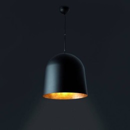 Lámpara colgante de Aluminio CRÁTER para Interior Negro Y Oro E27