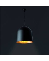 Lámpara colgante de Aluminio CRÁTER para Interior Negro Y Oro E27
