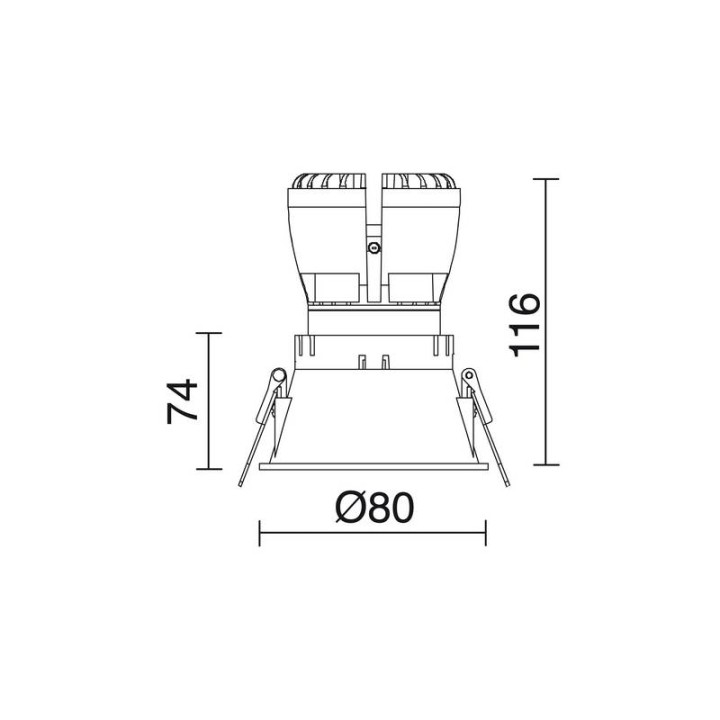 NOK2 Lámpara empotrable LED 12,8W 3000K 1430LM Bl INDELUZ 824H-L3113B-01
