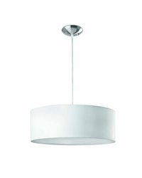 Lámpara colgante 50 cms. 3 luces de Metal-PVC-Textil SEVEN para Interior Blanco E27