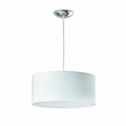 Lámpara colgante 40 cms. 2 luces de Metal-PVC-Textil SEVEN para Interior Blanco E27