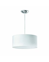 Lámpara colgante 40 cms. 2 luces de Metal-PVC-Textil SEVEN para Interior Blanco E27